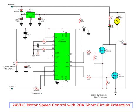 12v 24v Pwm Motor Controller Circuit Using Tl494 Irf1405 In 2022