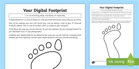 Your Digital Footprint Worksheet Worksheet Teacher Made