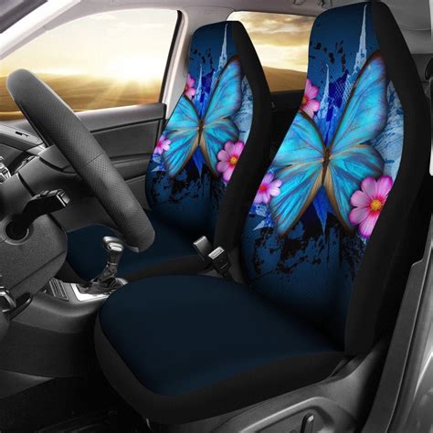 butterfly car seat covers set of 2 universal front car and etsy