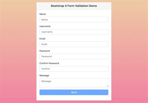 Bootstrap 4 Form Validation With Validatorjs Tutorial
