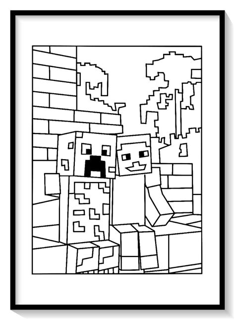 Colorear Minecraft Creeper 🥇 Dibujo Imágenes