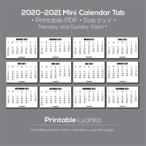 Printable Calendars Small Blamk 2021 Printable Calendar 2021
