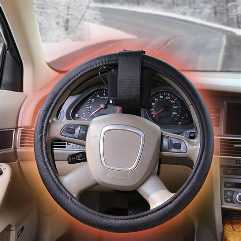 The Warmest Heated Steering Wheel Cover Hammacher Schlemmer