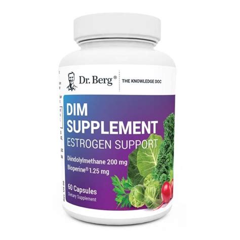 Dr Berg Dim Supplement Estrogen Support For Healthy Female Hormones Pre And Post Menopause Pill