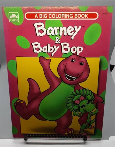Golden Books Barney And Baby Bop 1993 Coloring Book A4 Vtg New Old