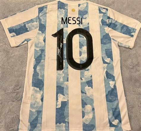 Lionel Messi Signed Argentina 2021 2022 Copa America Jersey Soccer