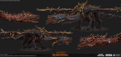 Artstation Total War Warhammer Galrauch Chaos Dragon Crystel