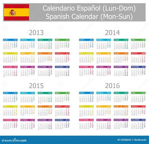 2013 Spanish Calendar Template Stock Illustrations 4 2013 Spanish