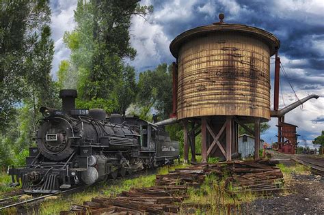 Train And Water Tower Photograph By Gary Wilson Fine Art America
