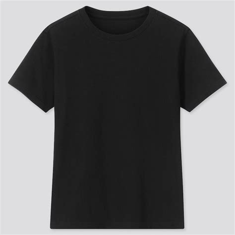 Kids Cotton Color Crew Neck Short Sleeve T Shirt Plain Black T Shirt