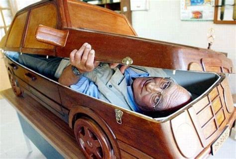 Strange And Outrageous Coffins Casket Mercedes Benz Wooden Car