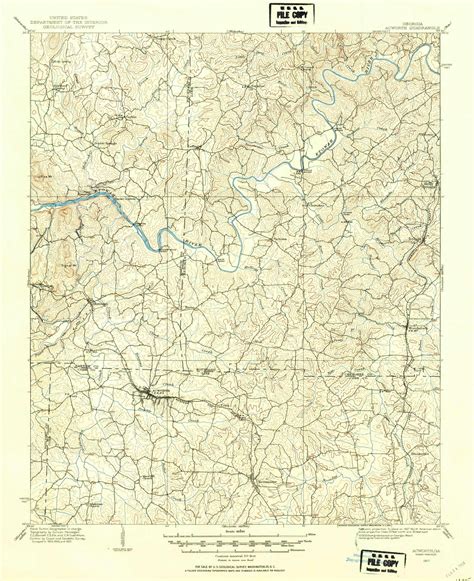 Acworth Georgia 1907 1954 Usgs Old Topo Map Reprint 15x15 Ga Quad