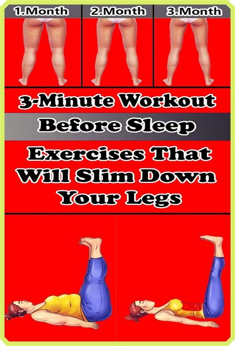 3 Minute Workout Before Sleep 4 Exercises That Will Slim Down Your Legs Healthywomenhabits