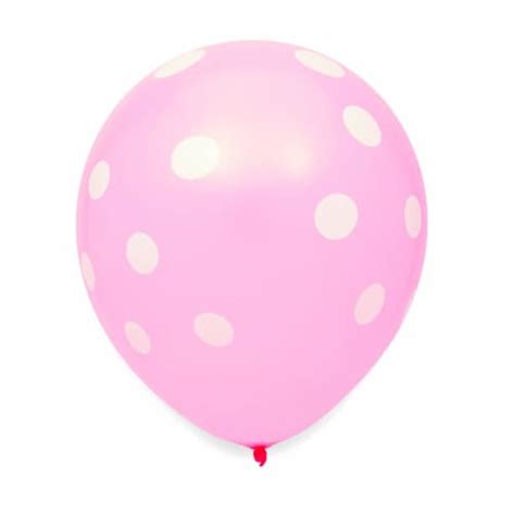 Pink Polka Dot Balloons For Birthday Party With Gold Weight String 50