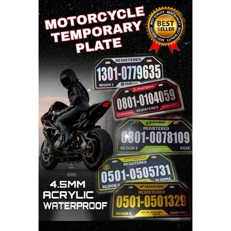 Motorcycle Temporary Plate Shopee Philippines