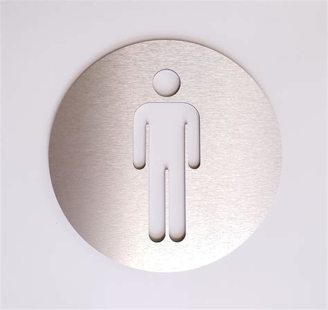 male bathroom sign metal restroom door sign men s toilet modern business signage gold silver