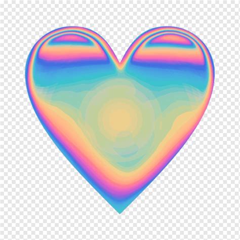 Heart Holography Emoji Picsart Studio Hati Jantung Stiker Holografi