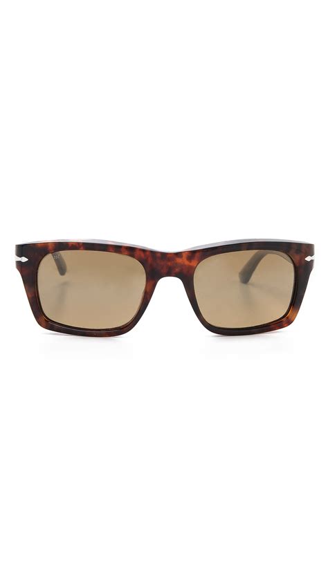 Lyst Persol Polarized Rectangular Sunglasses In Brown For Men