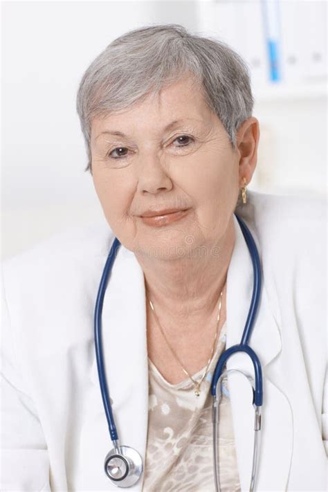 Portrait Of Senior Female Doctor Stock Photo Image Of Experienced