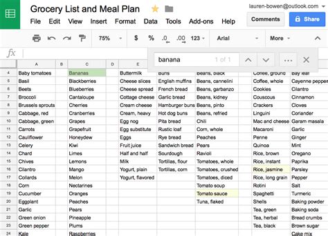 Check spelling or type a new query. How I Use Google Sheets for Grocery Shopping and Meal Planning