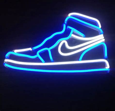 Led Jordan 1 Blue Neon Lights Neon Signs Neon Shoes