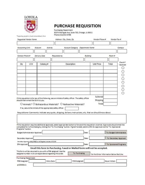 Requisition Template