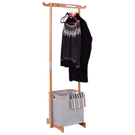 Purchase tough & stylish laundry drying hanger for classic deals and discounts. Gymax Bamboo Clothes Drying Rack Laundry Hamper Garment ...