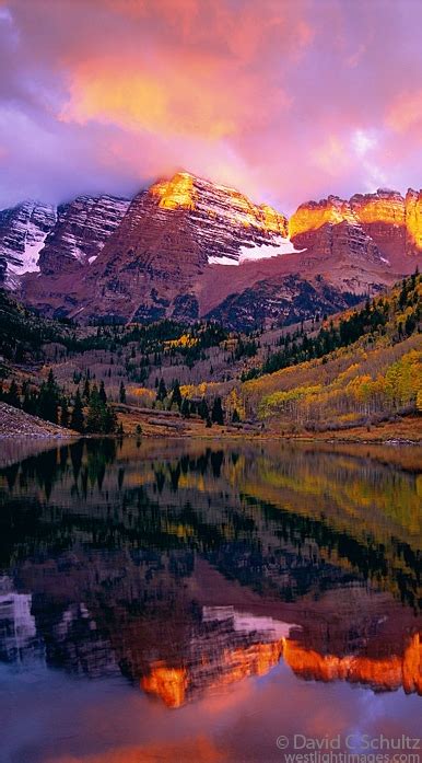 ~~autumn Sunrise On The Maroon Bells Near Snowmass Colorado By David C
