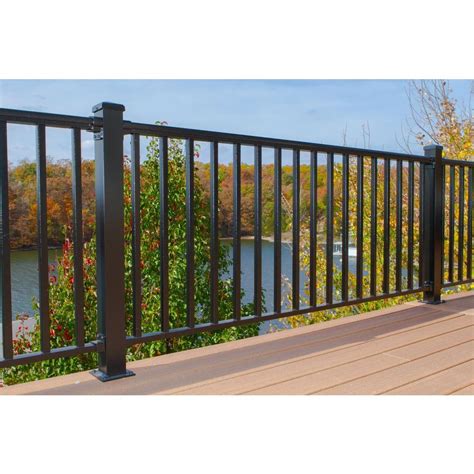 White aluminum baluster railing kit. EZ Handrail 8 ft. x 42 in. Textured Black Aluminum ...