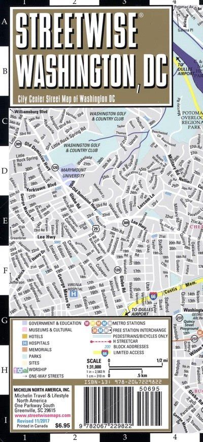 Michelin · Streetwise Washington Dc Map Laminated City Center Street