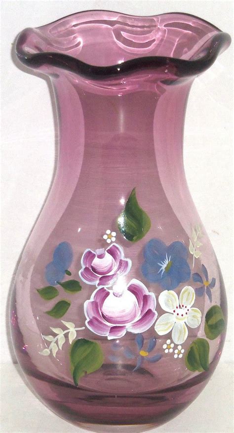 Fenton Amethyst Glass Vase Teleflora T Floral Flowers