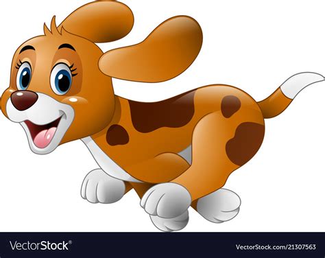 Cartoon Little Dog Running Royalty Free Vector Image