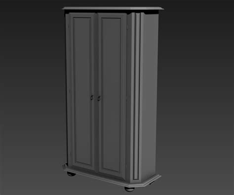 Wooden Double Door Wardrobe Design 3d Furniture Model Max File