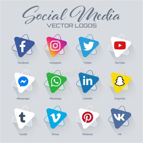 Collection De Logos De Médias Sociaux Populaires Image éditorial