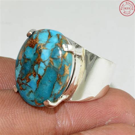 Blue Copper Turquoise Silver Ring at Rs 910 piece तब क टरकइज