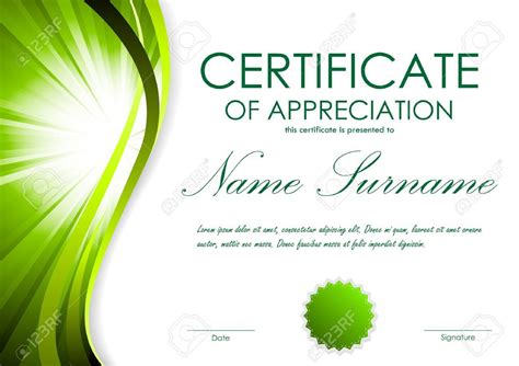 Abstract Green Certificate Of Appreciation Template
