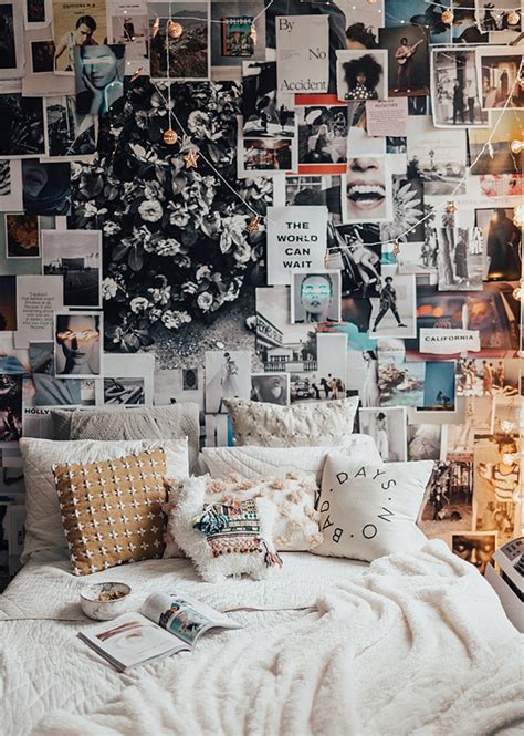 Bright Bedroom With Collage Wall Decorations Homemydesign