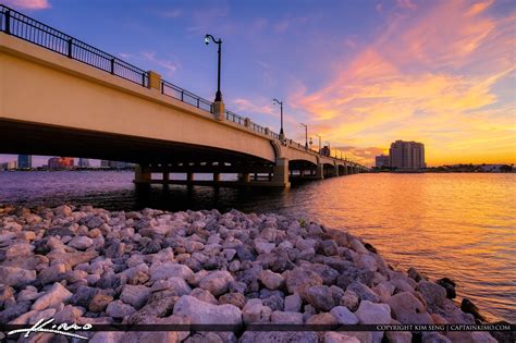 Flagler Bridge West Palm Beach Sunset Waterway Hdr Photography By