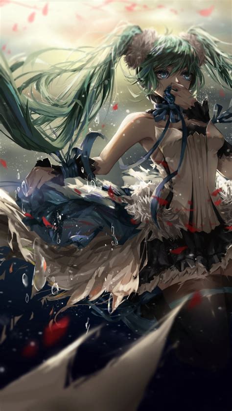 Wallpaper Underwater Hatsune Miku Vocaloid Dress Twintail