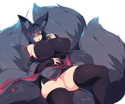 Rule 34 Black Fur Black Hair Blue Eyes Fox Ears Fox Girl Fox Tail Huge Breasts Inviting