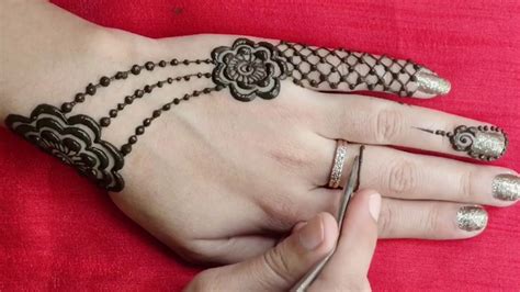 Beautiful Back Hand Jewellery Mehndi Design Easy And Simple Mehndi