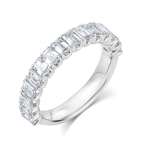 Emerald Cut Diamond Half Eternity Ring Pravins