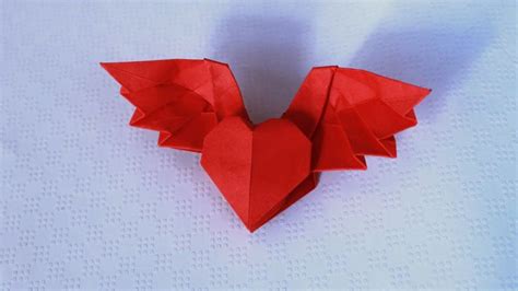 How To Make An Origami Heart Origami Winged Heart 30 Wings Up