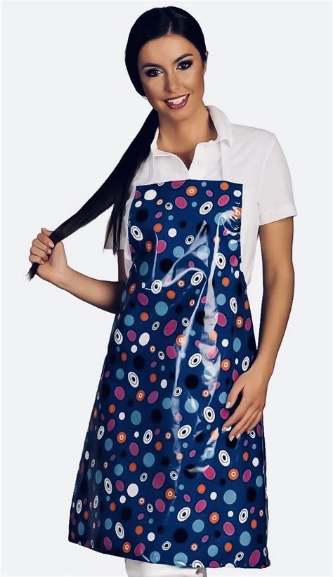 sexy housewife wearing easy cleaning apron made of pvc pvc apron plastic pants plastic aprons
