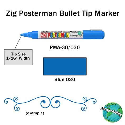 Blue Bullet 2mm Tip Waterproof Marker