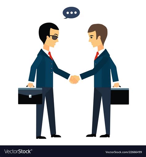 Deal Two Businessmen Shaking Hands Royalty Free Vector Image