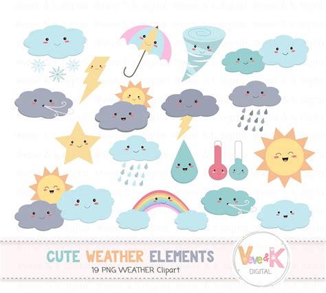 Weather Clipart Cute Weather Clipart Design Bundles