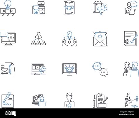 Workforce Management Line Icons Collection Scheduling Productivity