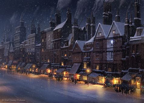 Christmas City Street Whitechapel Street Concept Painting Digital