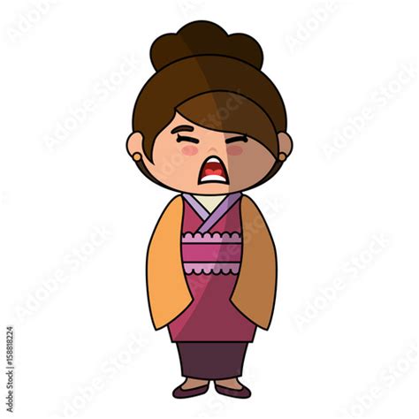 cute japanese girl cartoon icon vector illustration graphic design stock vector adobe stock